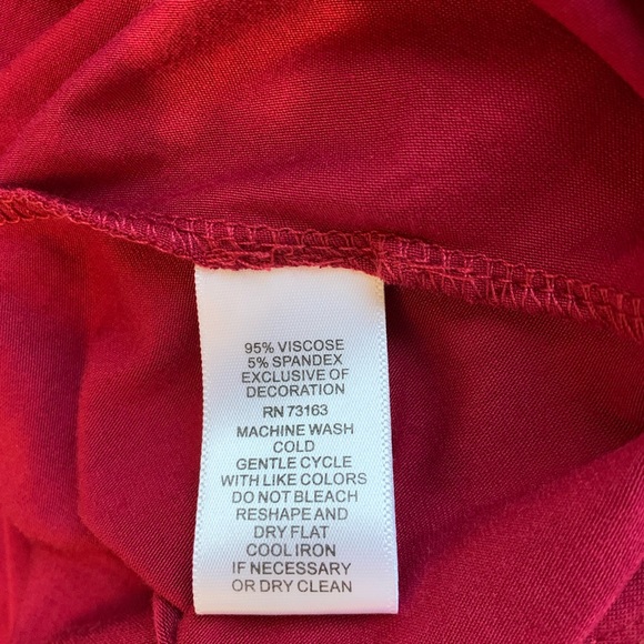 Red T-Shirt Dress with Cinched Waist - Picture 5 of 5